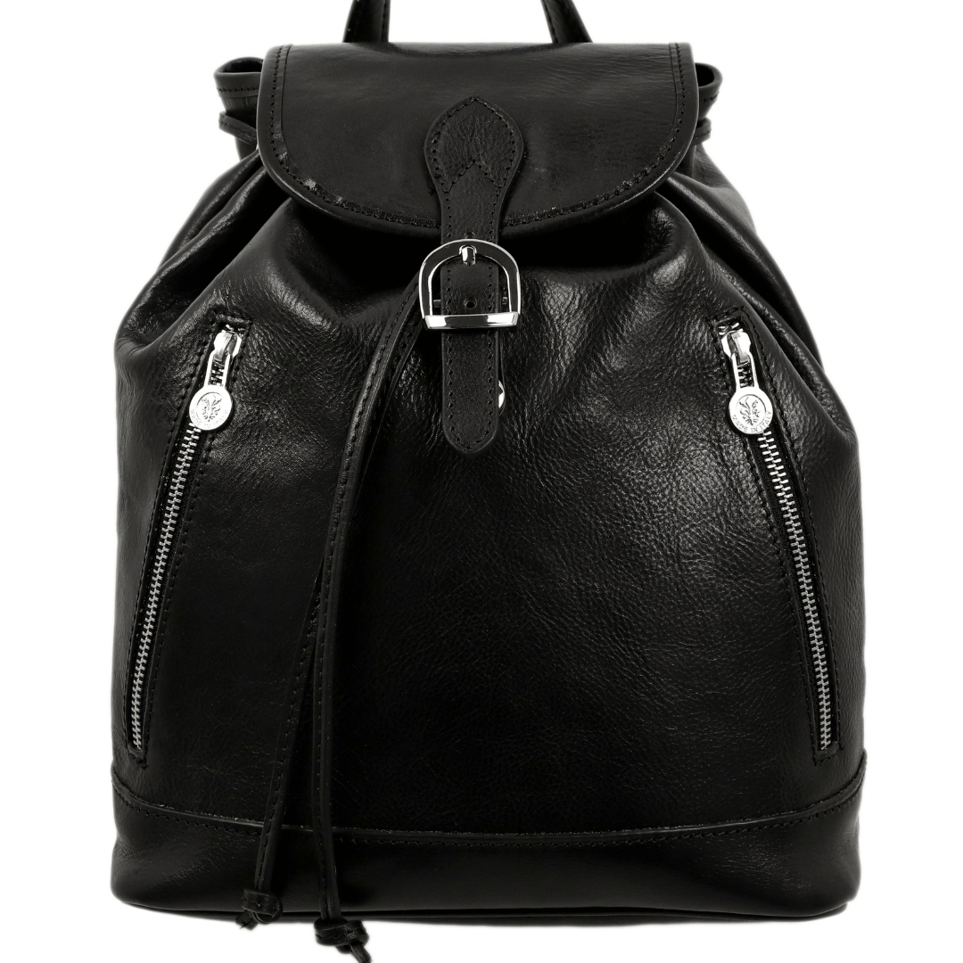 Leather Backpack for Women - White Noise