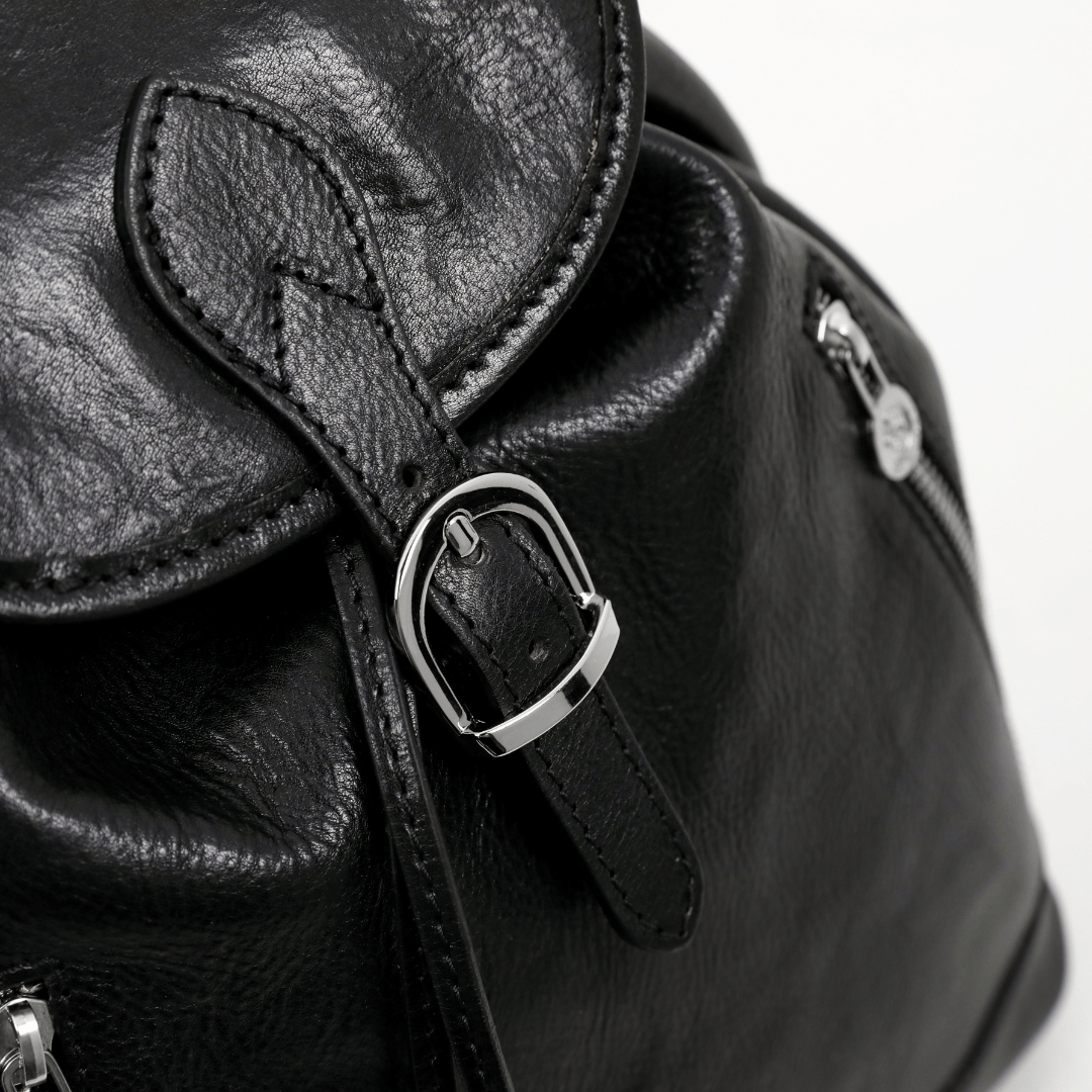 Leather Backpack for Women - White Noise