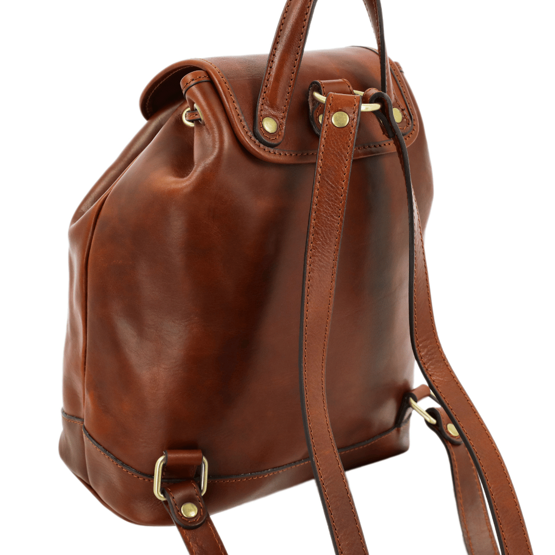 Leather Backpack for Women - White Noise