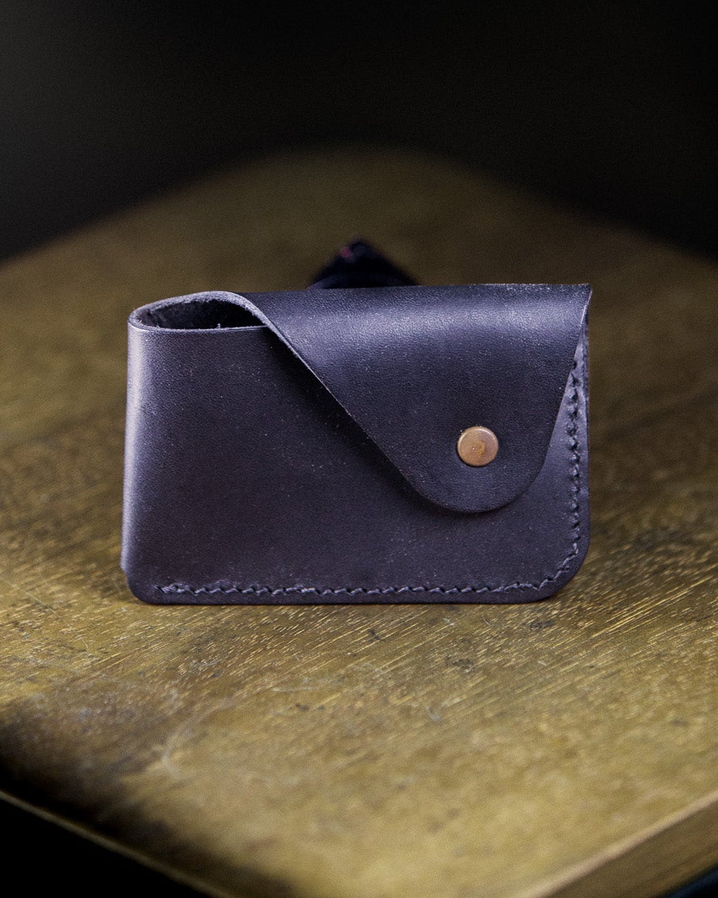 black leather business cardholder