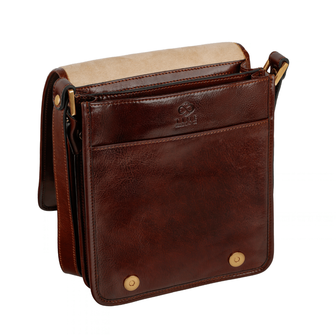Small Leather Messenger Bag - On The Road