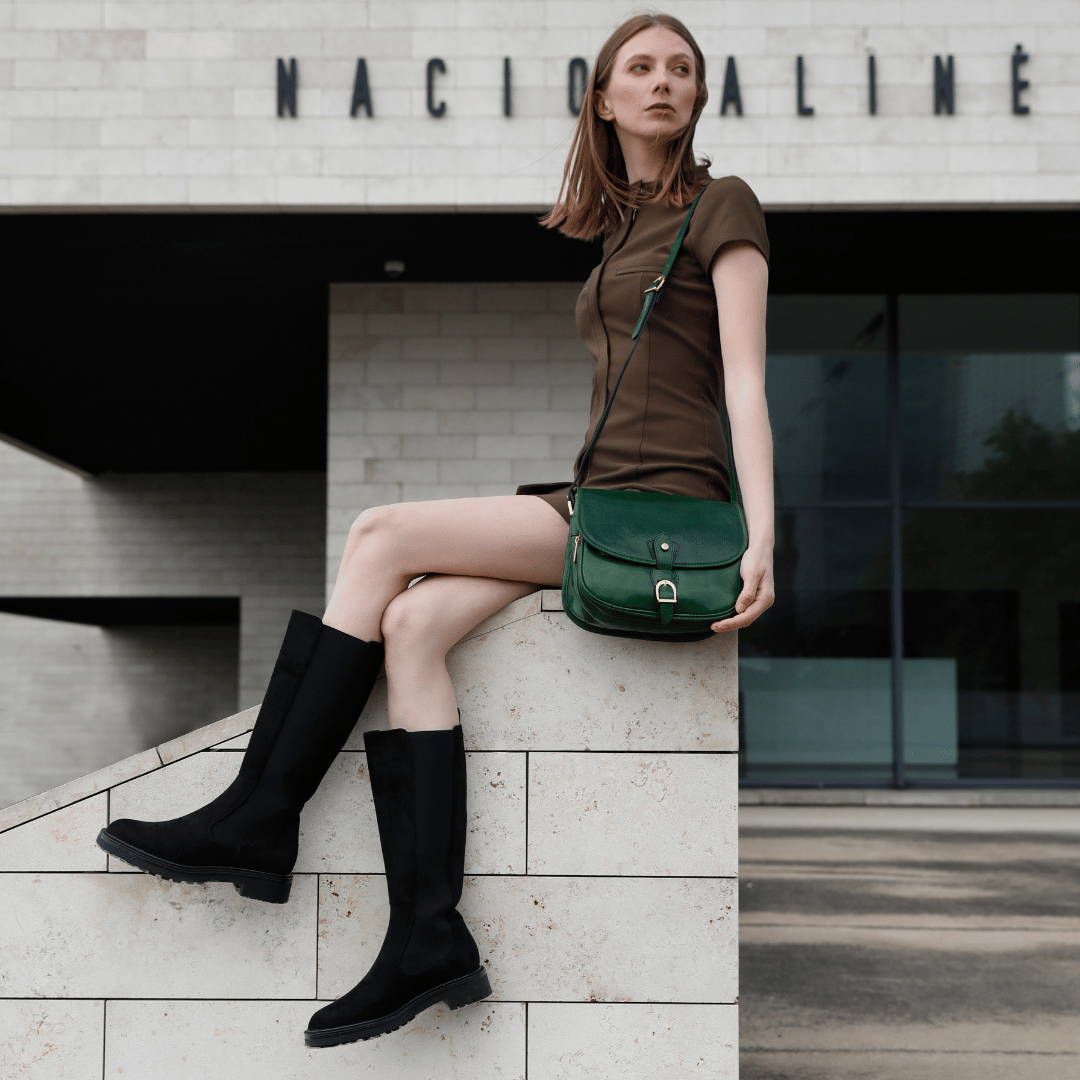 Womens Leather Saddle Bag - Women In Love