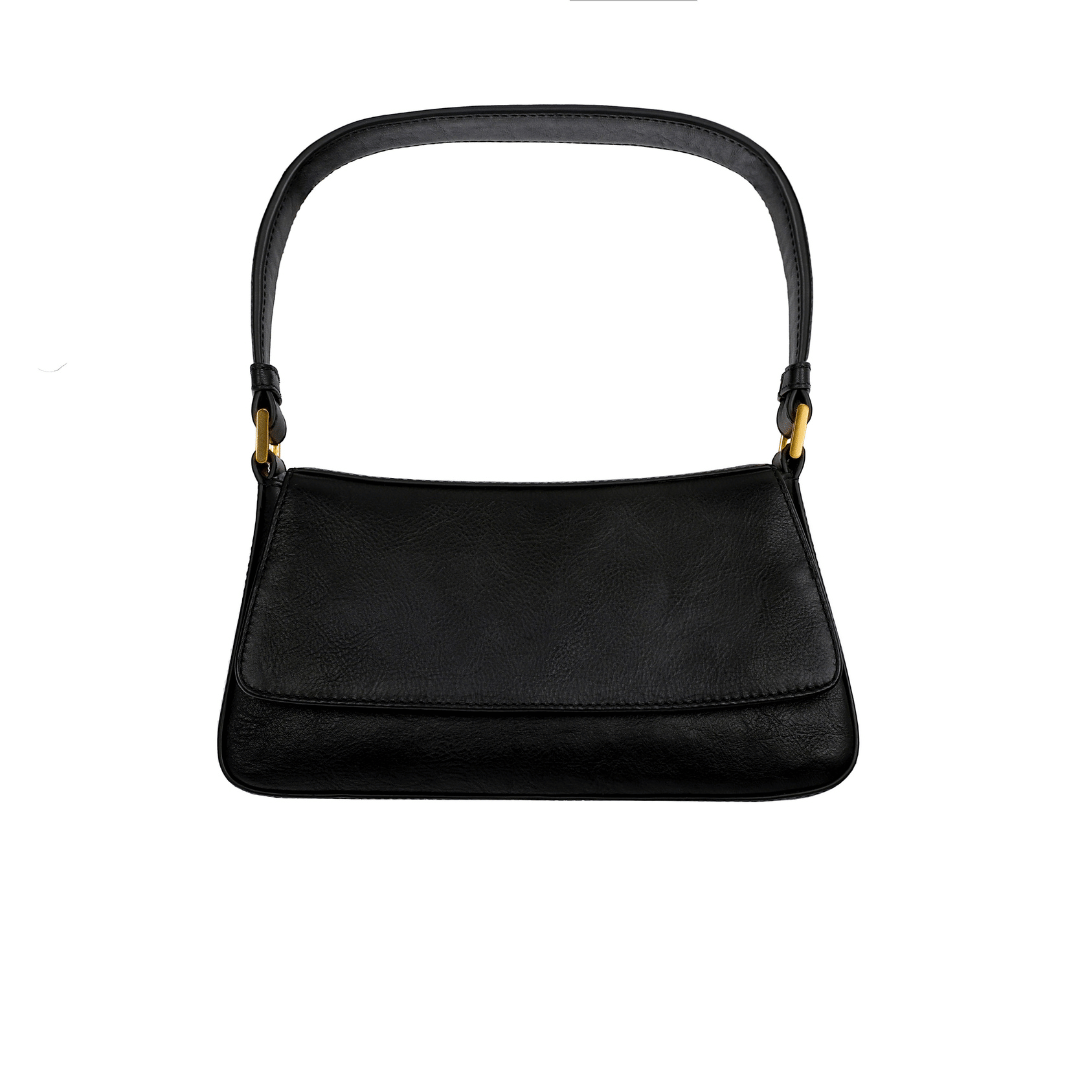 Leather Baguette Handbag for Women - Bright Lights, Big City