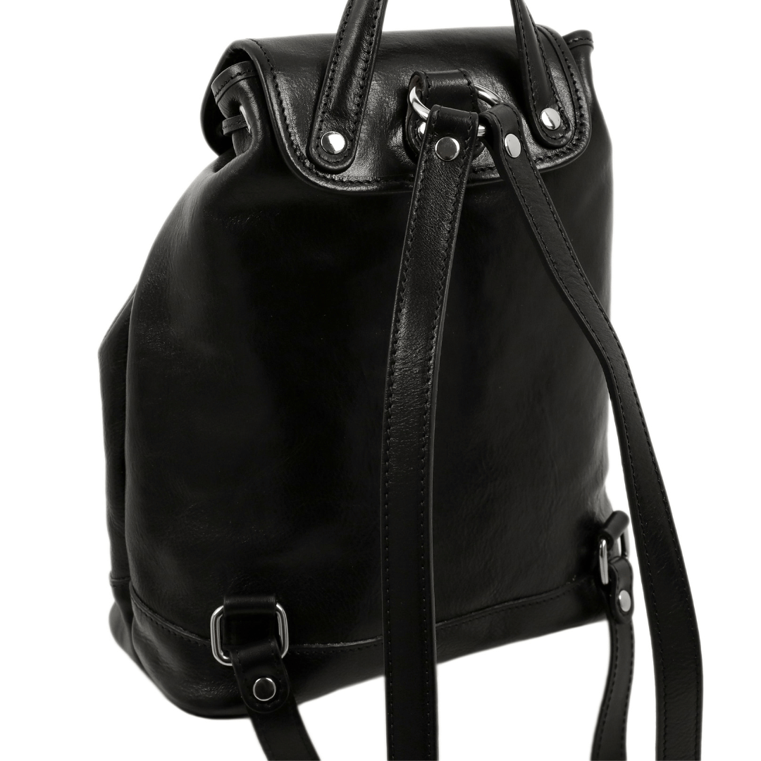 Leather Backpack for Women - White Noise