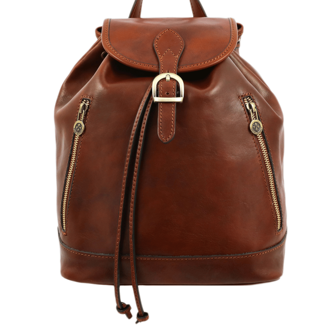 Leather Backpack for Women - White Noise
