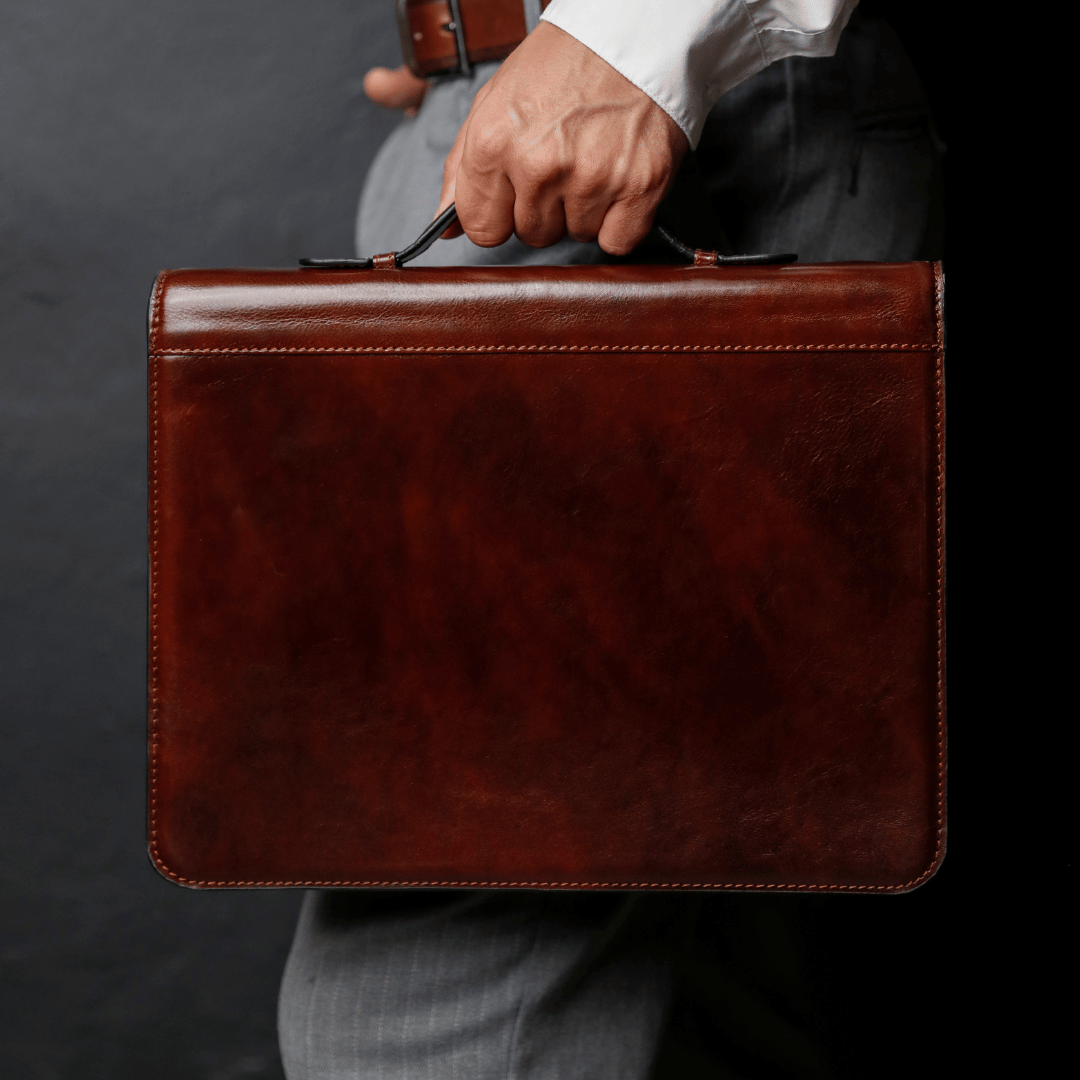Joy in the Morning — Leather Portfolio with Binder