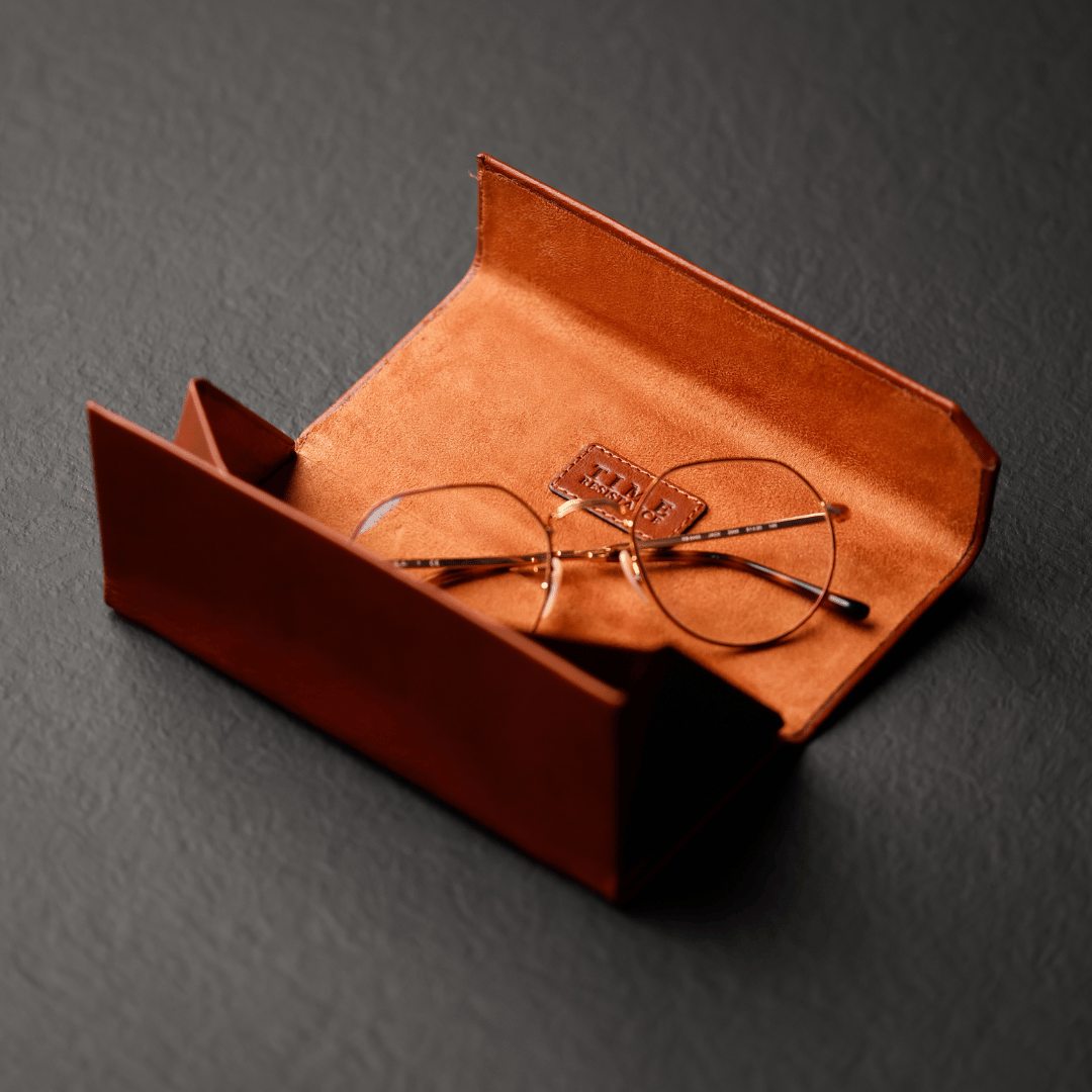 Foldable Leather Glasses Case - The Riddle of the Sands