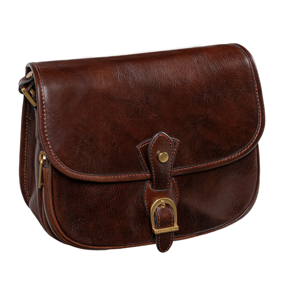 Womens Leather Saddle Bag - Women In Love