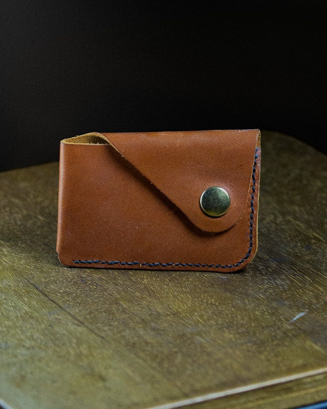 Brown leather business cardholder 