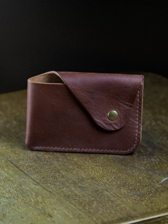 Dark brown leather business cardholder 