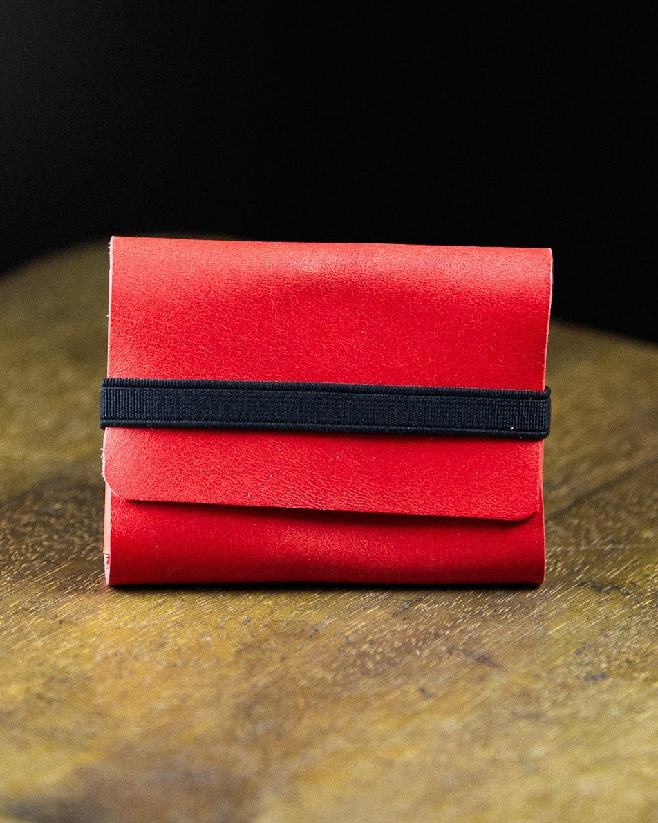 red leather Baziku pouch - front