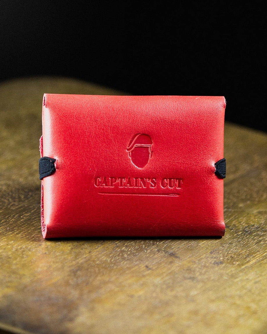 red leather Baziku pouch - back