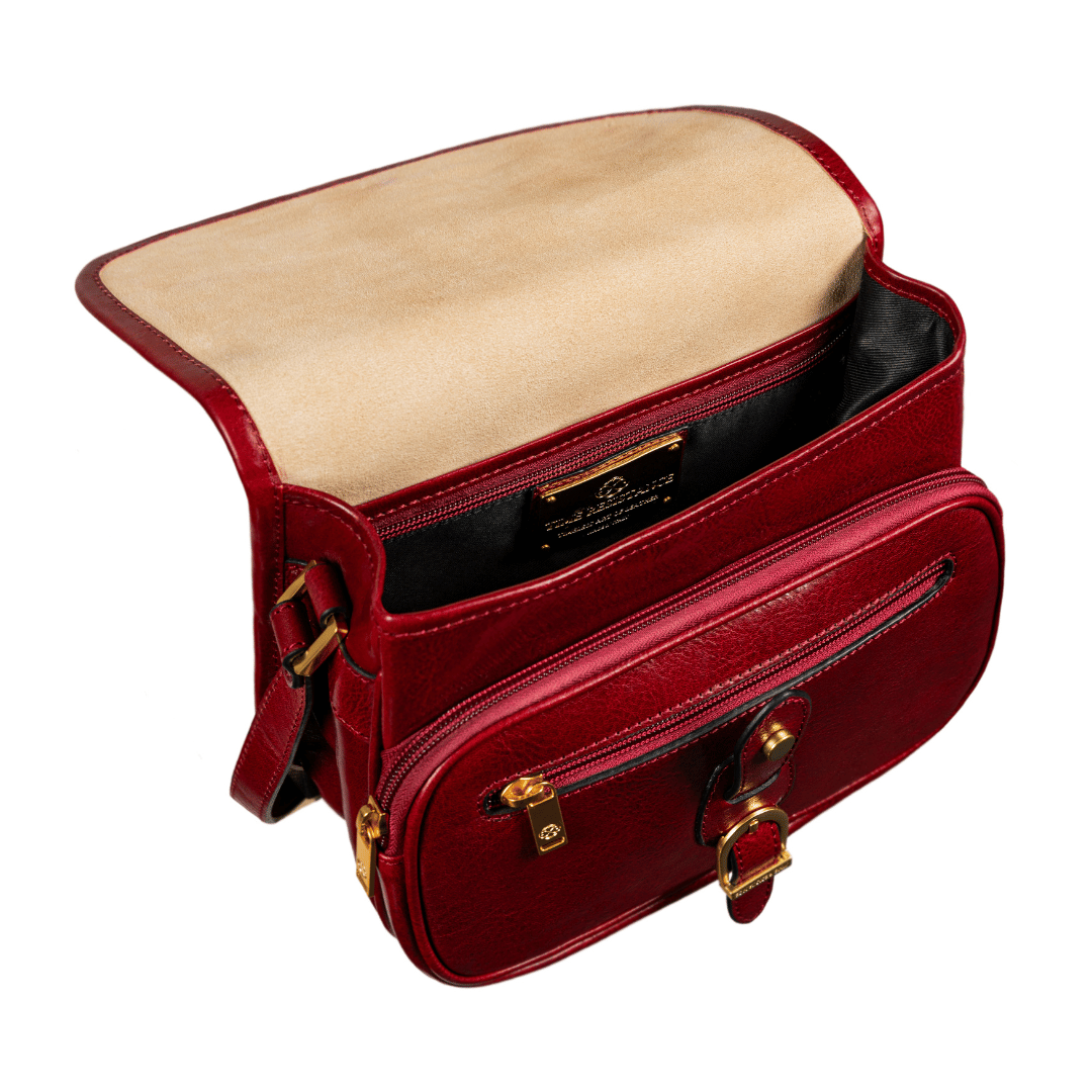 Womens Leather Saddle Bag - Women In Love