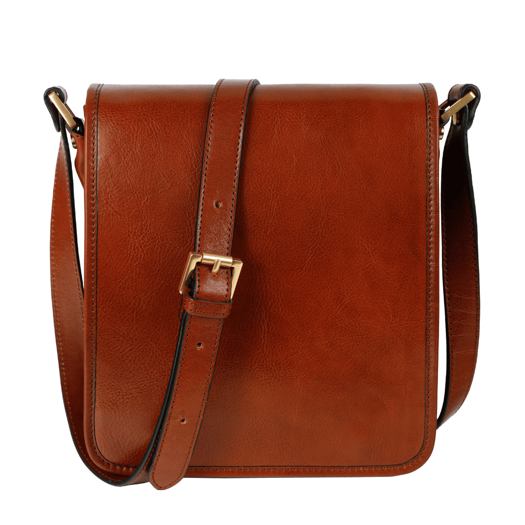 Small Leather Messenger Bag - On The Road