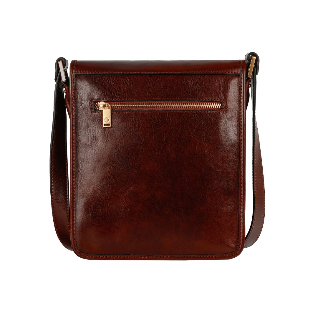 Small Leather Messenger Bag - On The Road