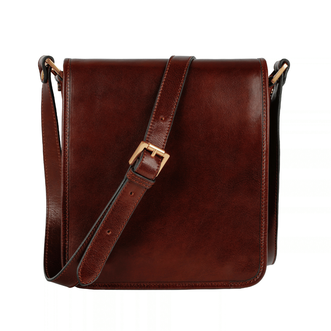 Small Leather Messenger Bag - On The Road